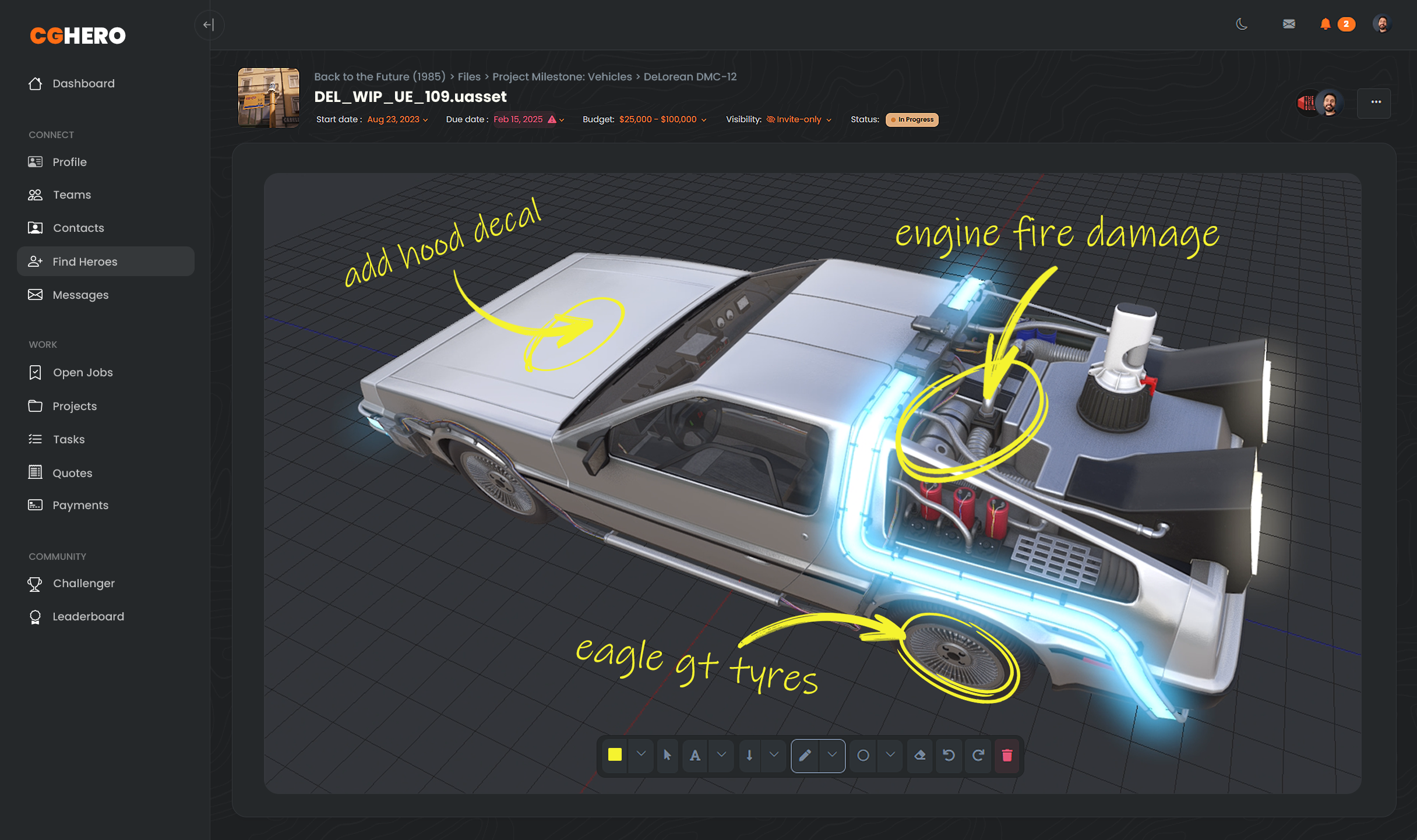 In App Screenshot File Annotation Versions